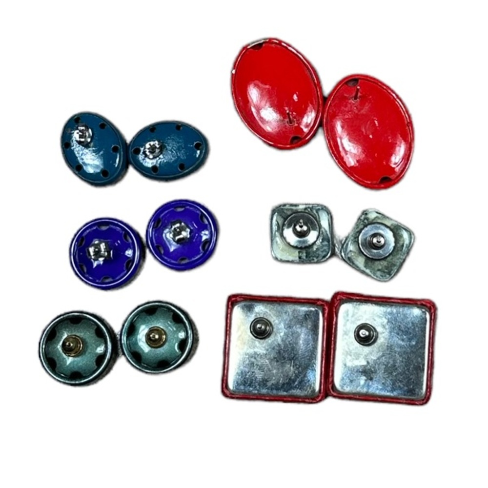 Vintage Multi-color Stud Earrings - Set of 6 Pairs - Picture 4 of 11